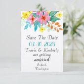 Moderne waterverf bloemen in felle kleuren (Staand voorkant)