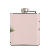 Moderne Waterverf bloemen monogrammen Heupfles (Achterkant)