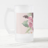 Moderne Waterverf bloemen monogrammen Matglas Bierpul (Links)