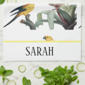 Moderne Waterverf bloemen monogrammen Theedoek (Gevouwen)