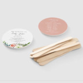 Moderne Waterverf Bloemen Trouwprogramma Hand Fans Handwaaier (Niet-gemonteerd)