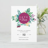 Moderne waterverf bloemen uitnodiging tot opslag v (Staand voorkant)