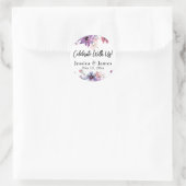 Moderne Waterverf bloemen vieren met ons! Ronde Sticker (Tas)