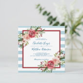 Moderne Waterverf Bloemen Winterbruiloft Kaart (Staand voorkant)