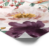 Moderne waterverf bloemenelegante familiequote poster (Hoek)