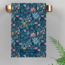 Moderne waterverf bloemenfamilienaam gepersonalise