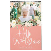 Moderne waterverf bloemenfotoscriptkalender kalender (Hoes)