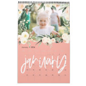 Moderne waterverf bloemenfotoscriptkalender kalender (Jan 2026)