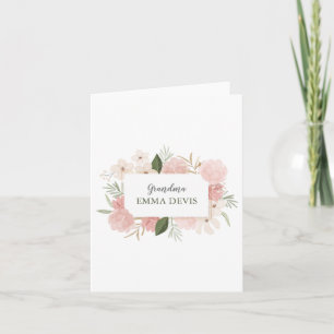 Moderne waterverf bloemenscript elegante oma kaart