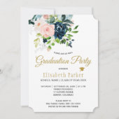 Moderne waterverf bloemenzomer FOTO afstuderen Kaart (Voorkant)