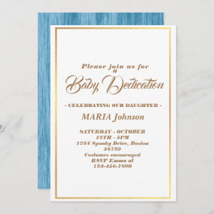 Moderne Waterverf Blue Baptism Invitation Kaart