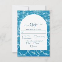 Moderne Waterverf Blue Ocean Beach bruiloft
