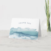 Moderne Waterverf Blue Ocean Wedding Bedankt Kaart (Voorkant)