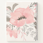 Moderne Waterverf Blush en Tan Floral | Zakelijk Notitieboek (Achterkant)