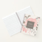 Moderne Waterverf Blush en Tan Floral | Zakelijk Notitieboek (Binnen)
