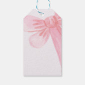 Moderne Waterverf Blush Pink Bow Bedankt Cadeaulabel (Achterkant)