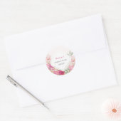 Moderne Waterverf Boho bloemstuk Ronde Sticker (Envelop)