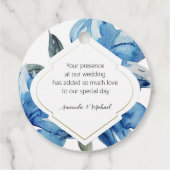 Moderne Waterverf Boho Indigo Blauw Abstract Bedankjes Labels (Achterkant)