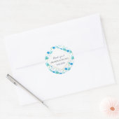 Moderne Waterverf Boho Iris Blauw Abstract Ronde Sticker (Envelop)