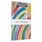 Moderne Waterverf Boho Regenboog en Sunshine Custo Klembord (Rechts)