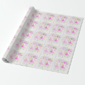 Moderne Waterverf Boho Violet Floral Elegant Cadeaupapier (Uitgerold)