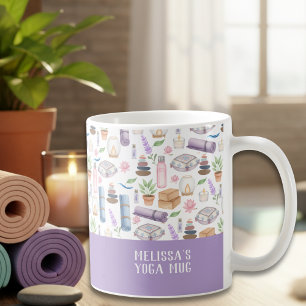 Moderne Waterverf Boho Zen Yoga Esthetisch Patroon Koffiemok