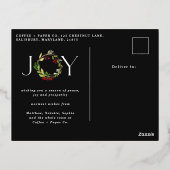 Moderne waterverf botanische feestdag folie feestdagen briefkaart (Achterkant)