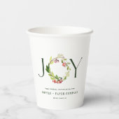 Moderne waterverf botanische feestdag papieren bekers (Achterkant)