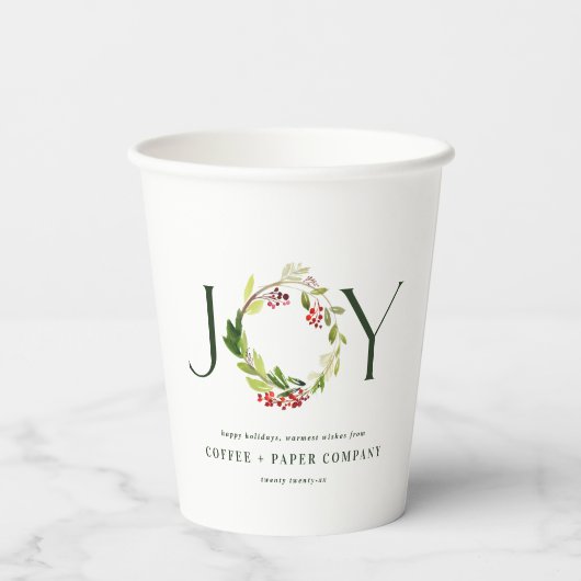 Moderne waterverf botanische feestdag papieren bekers (Achterkant)