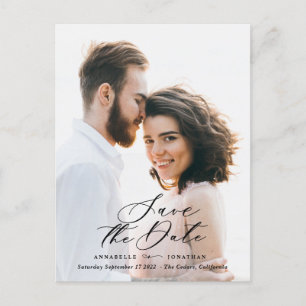 Moderne waterverf botanische foto-elegant script aankondigingskaart