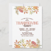 Moderne Waterverf Botanische Thanksgiving-diner Kaart (Voorkant)