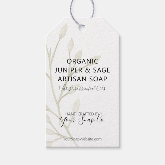 Moderne Waterverf Botanische 🌿 Zeep Hang Labels Cadeaulabel (Voorkant)