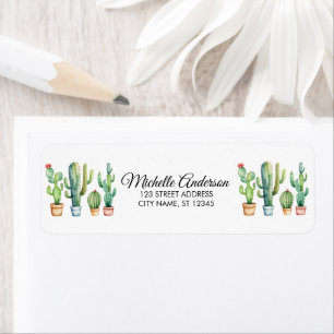 Moderne Waterverf Cactus Cacti Desert Succulent Etiket