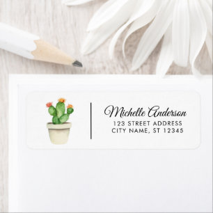 Moderne Waterverf Cactus Cacti Woestijn Vetplant Etiket