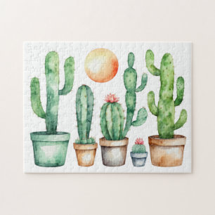 Moderne Waterverf Cactus Cactussen Woestijn Succul Legpuzzel