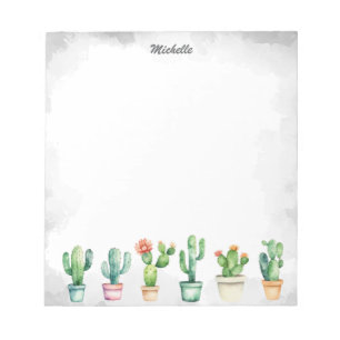 Moderne Waterverf Cactus Cactussen Woestijn Vetpla Notitieblok