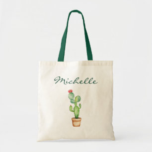 Moderne waterverf cactus cactussen woestijn vetpla tote bag