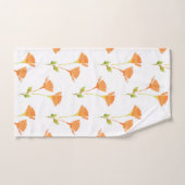 Moderne Waterverf California Poppies Pattern Bad Handdoek (Handdoek)