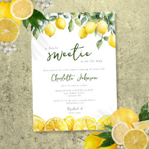Moderne Waterverf Citroen Baby Shower Uitnodiging