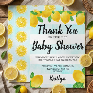 Moderne Waterverf Citroenboom Baby Shower Bedankkaart