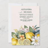 Moderne Waterverf Citrus Lemon Wedding Kaart (Voorkant)