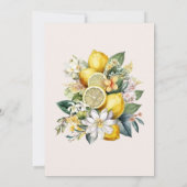 Moderne Waterverf Citrus Lemon Wedding Kaart (Achterkant)