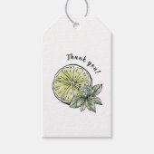 Moderne Waterverf Citrus Zomertuin Dank u Cadeaulabel (Voorkant)
