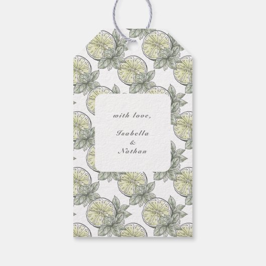 Moderne Waterverf Citrus Zomertuin Dank u Cadeaulabel (Achterkant)