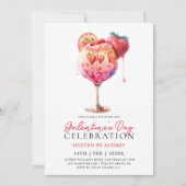 Moderne Waterverf Cocktail Galentine's Day Party Kaart (Voorkant)