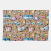 Moderne  Waterverf Coffee Espresso Pots Theedoek (Horizontaal)