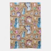 Moderne  Waterverf Coffee Espresso Pots Theedoek (Verticaal)