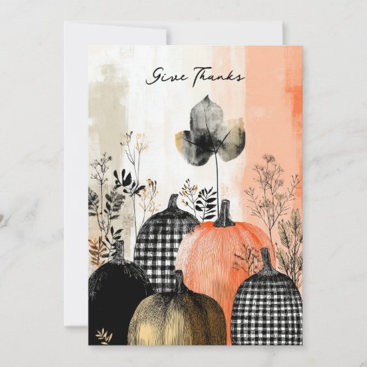 Moderne Waterverf Collage Thanksgiving Kaart (Voorkant)