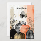 Moderne Waterverf Collage Thanksgiving Kaart (Voorkant / Achterkant)