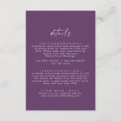 Moderne Waterverf coördinaat Paarse bruiloft Informatiekaartje (Voorkant)